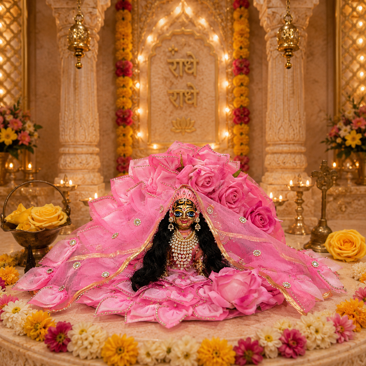 Gulabi Pushp Radha Rani Dress