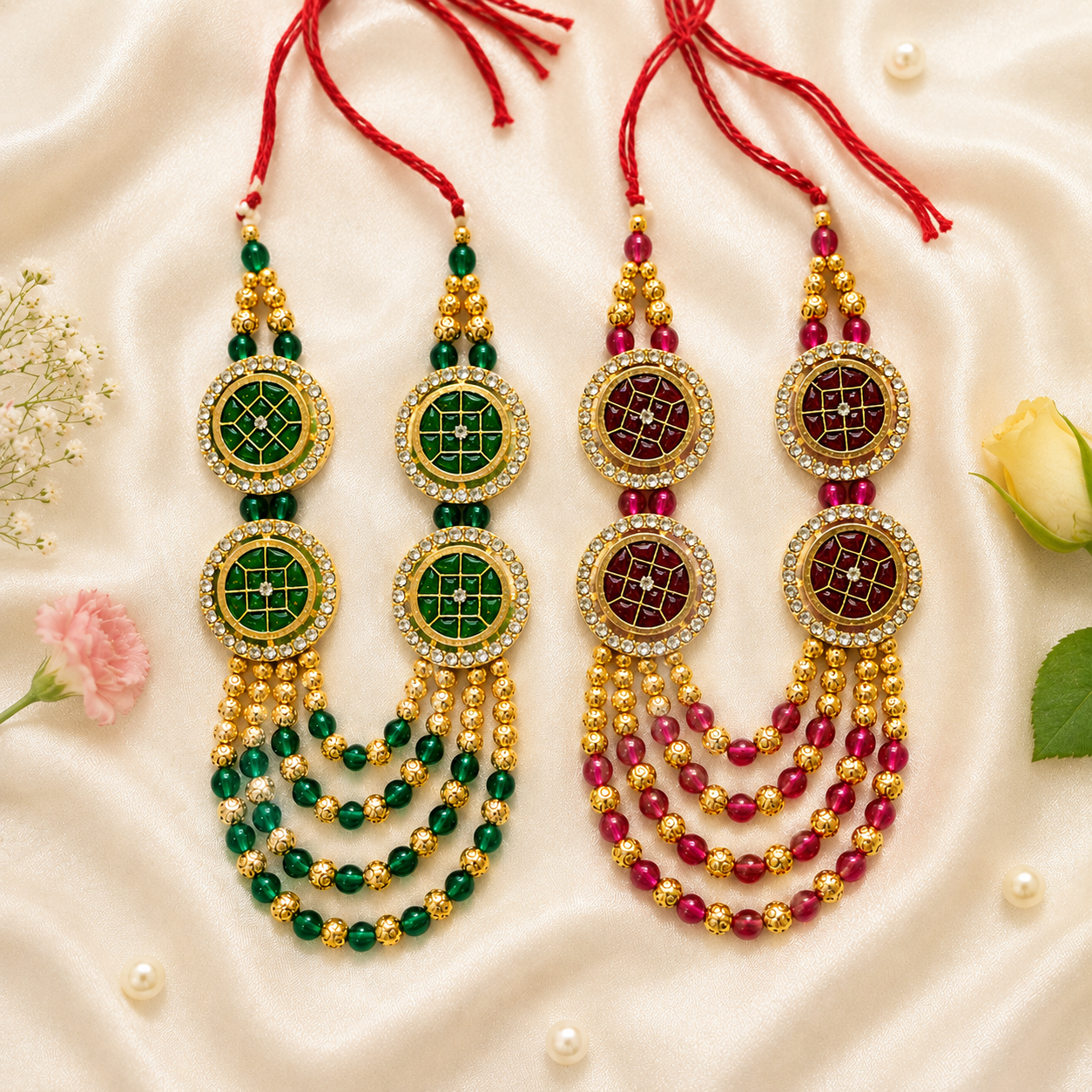 Ratna Kundan Necklace Set(Pack of 2)