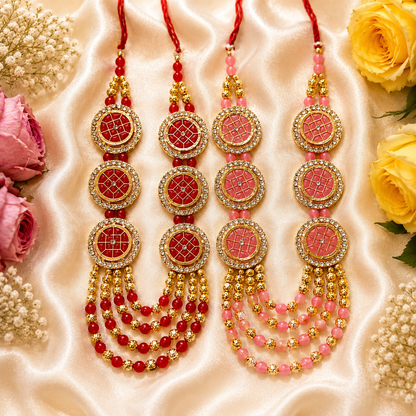 Madhav Kundan Necklace Set(Pack of 2)