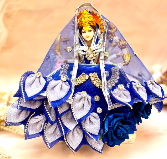 Mata Rani Blue Rose Lehenga, choli & Duppatta- 3 piece set