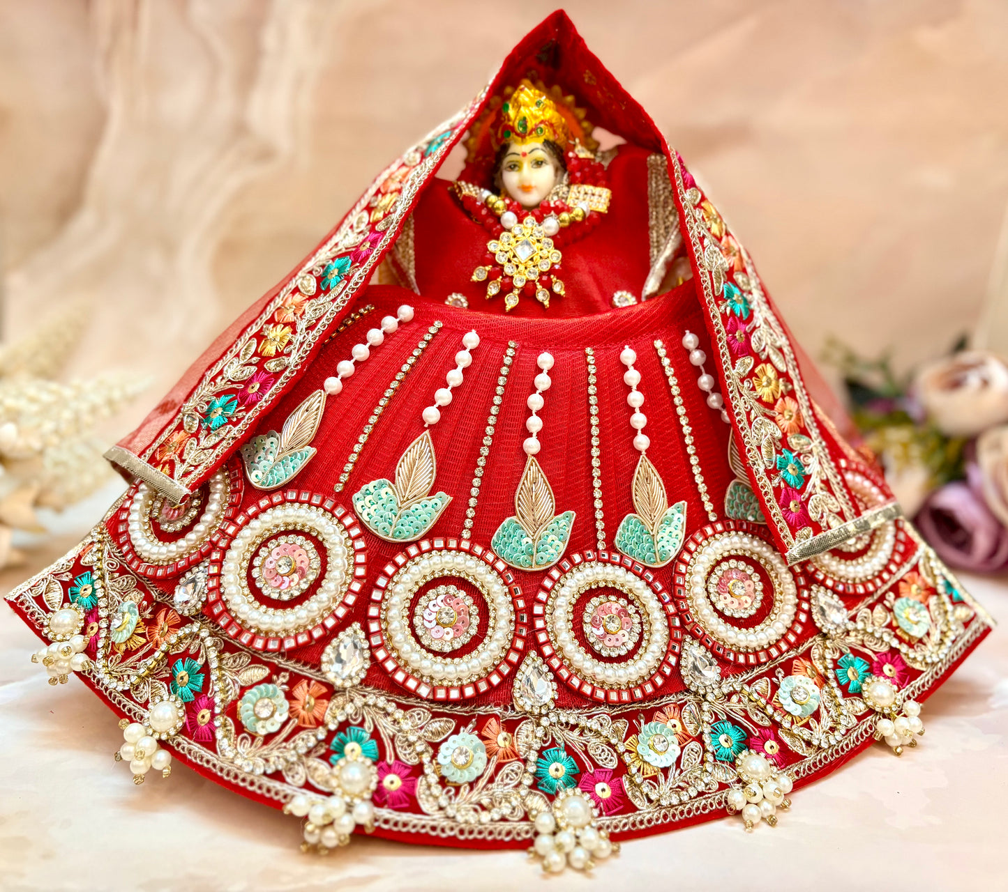 Luxe - Durga Maa Trishakti Mata Rani Lehenga, choli & duppatta- 3 piece set