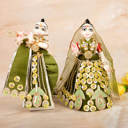 RK Set / Yugal Sarkar / Laxmi ji & Ganesh ji - Hari Mohan Vastra (6 piece set)