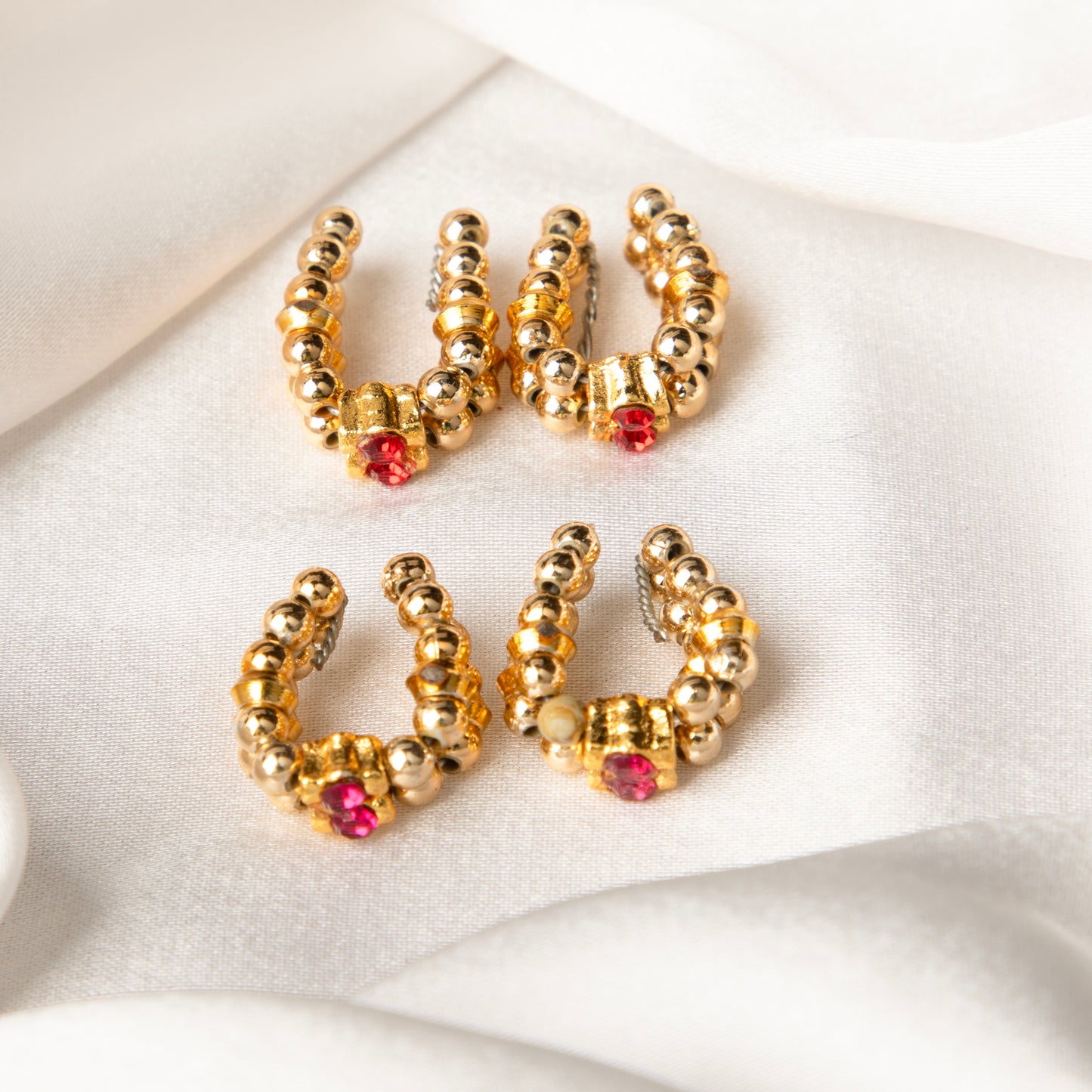 Gold bead kangan set for 1-2 no laddu gopal with stone premium shringar jewelry