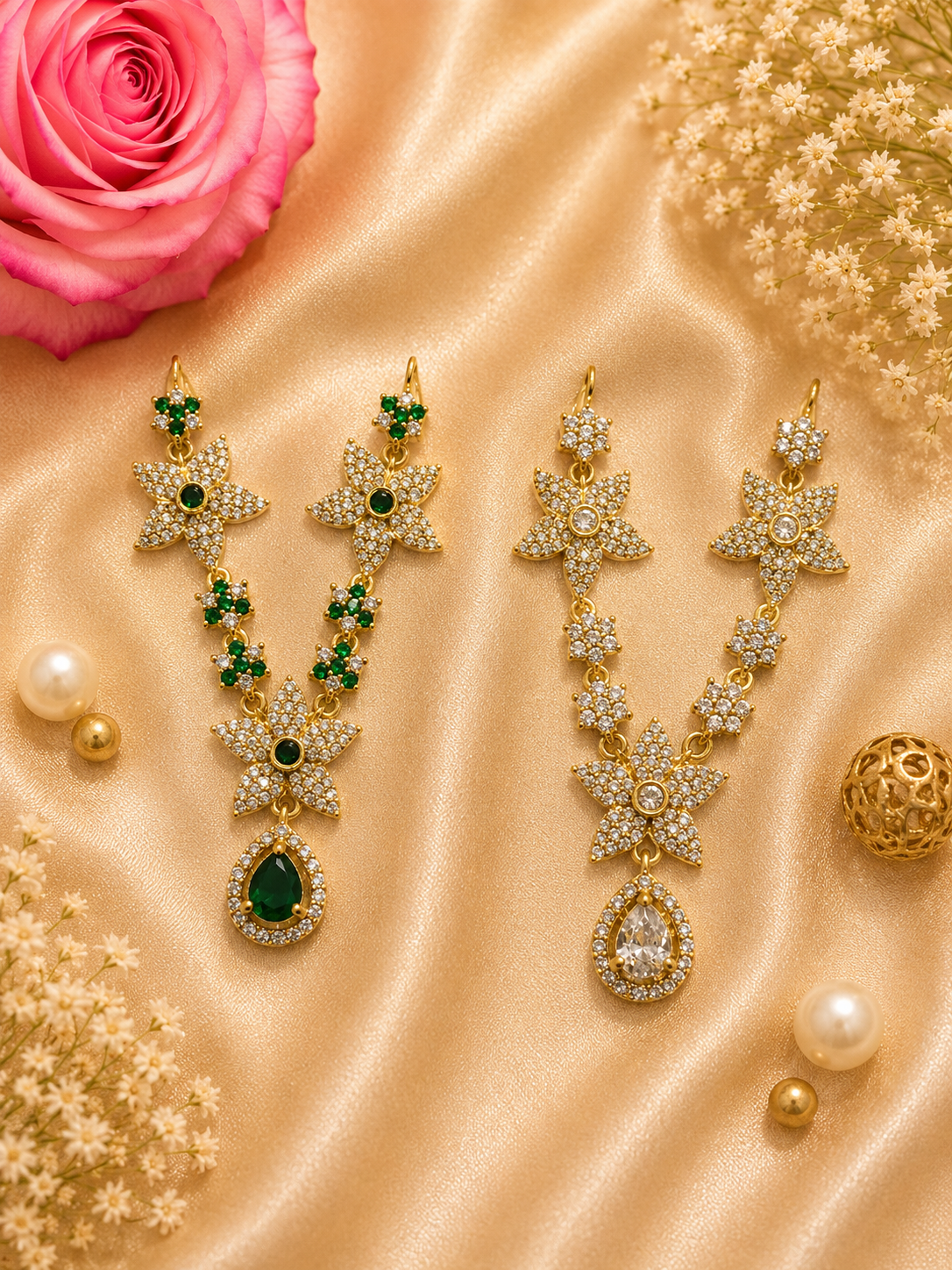 Harit Shwet Ratna Necklace Set (Pack of 2)