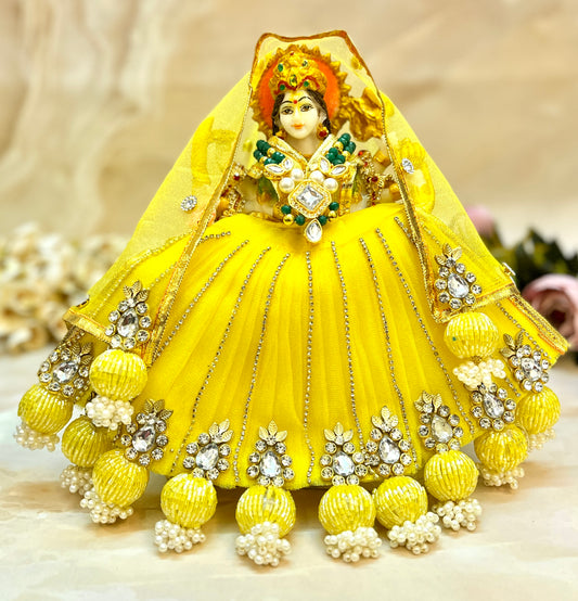 Mata Rani Yellow Lehenga, choli & Duppatta- 3 piece set