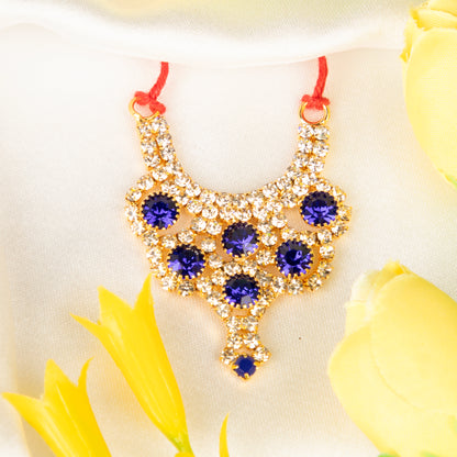 Gold necklace with blue stones with beautiful Design 