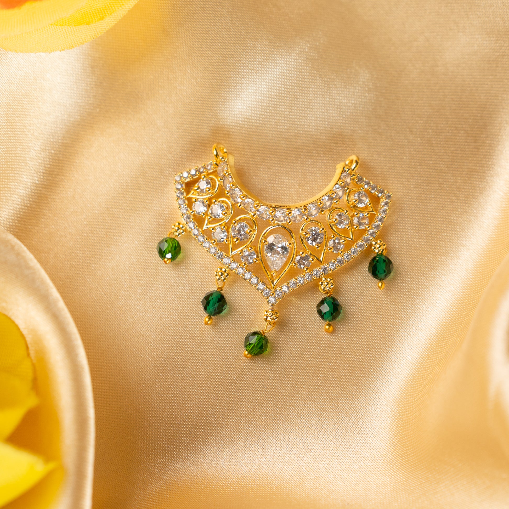 Haripriya Ratna green beads  Necklace