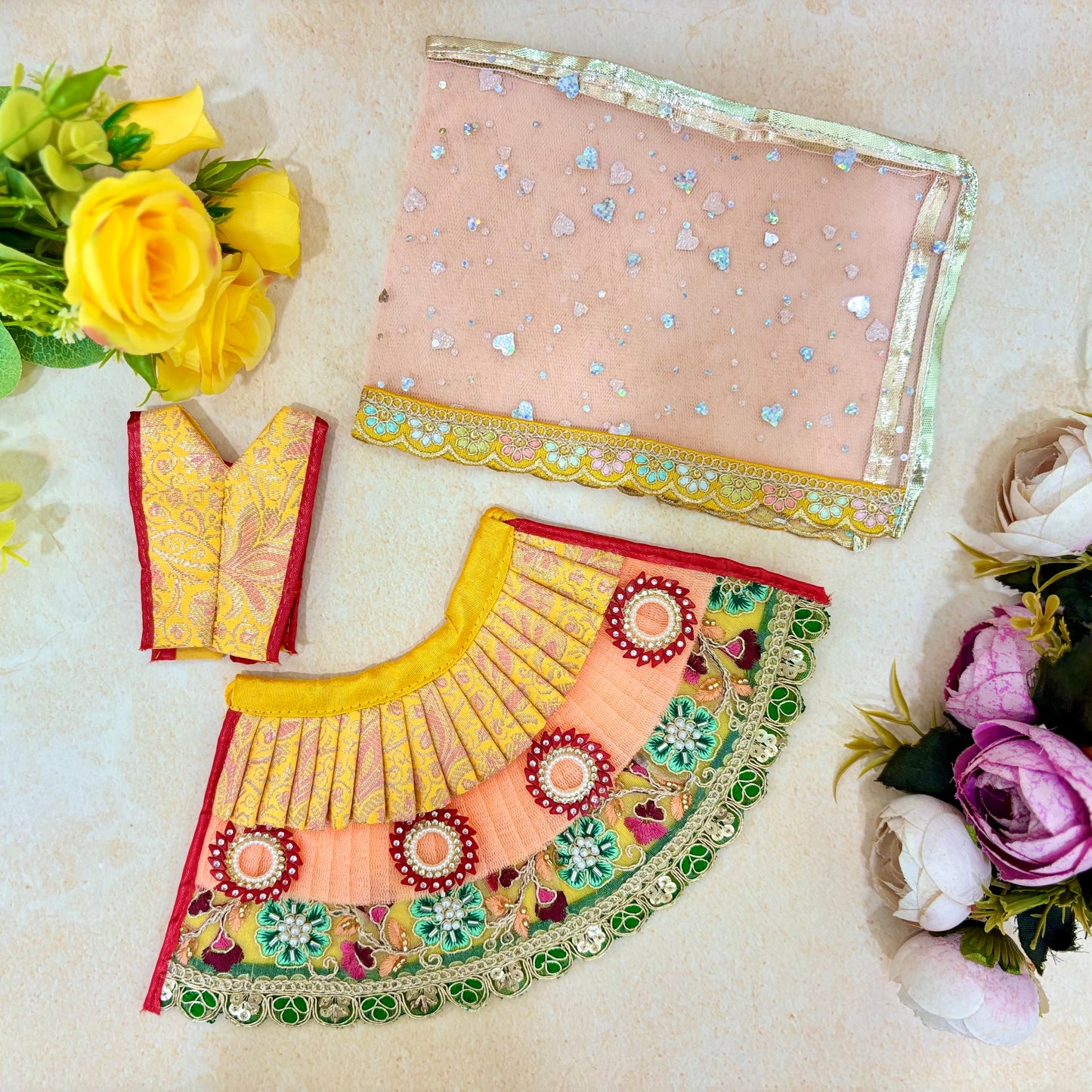 Milan Shringar Radha Krishna Dress