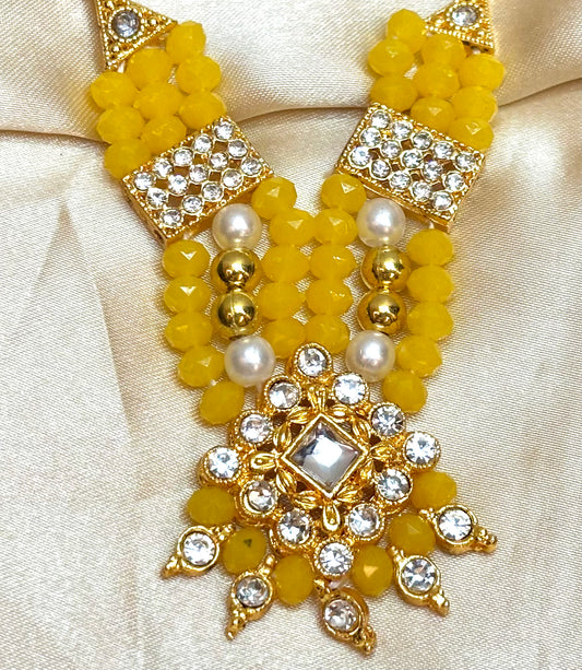 Pastel Yellow Jerken Necklace / Haar for Mata Rani, Laddu Gopal, RK (5no - 7n0)