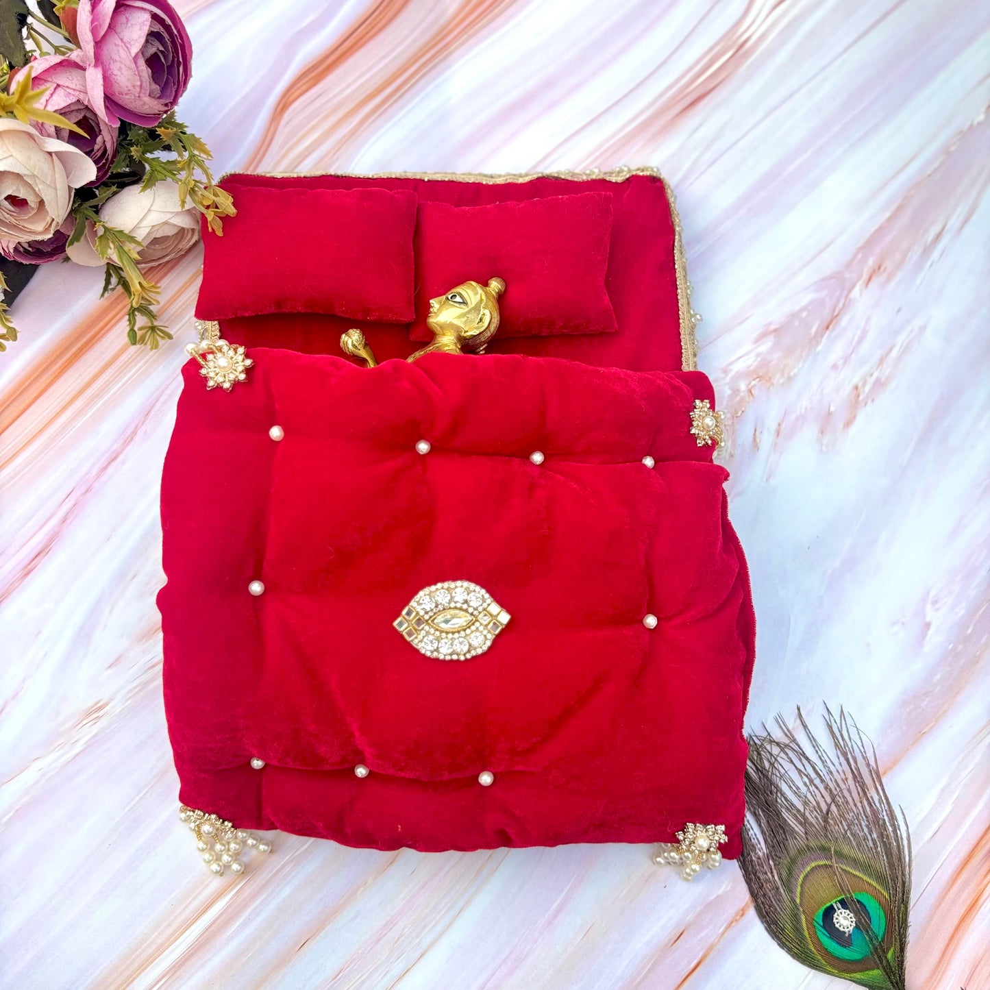 Rajshayan Velvet Laddu Gopal Bedding Set