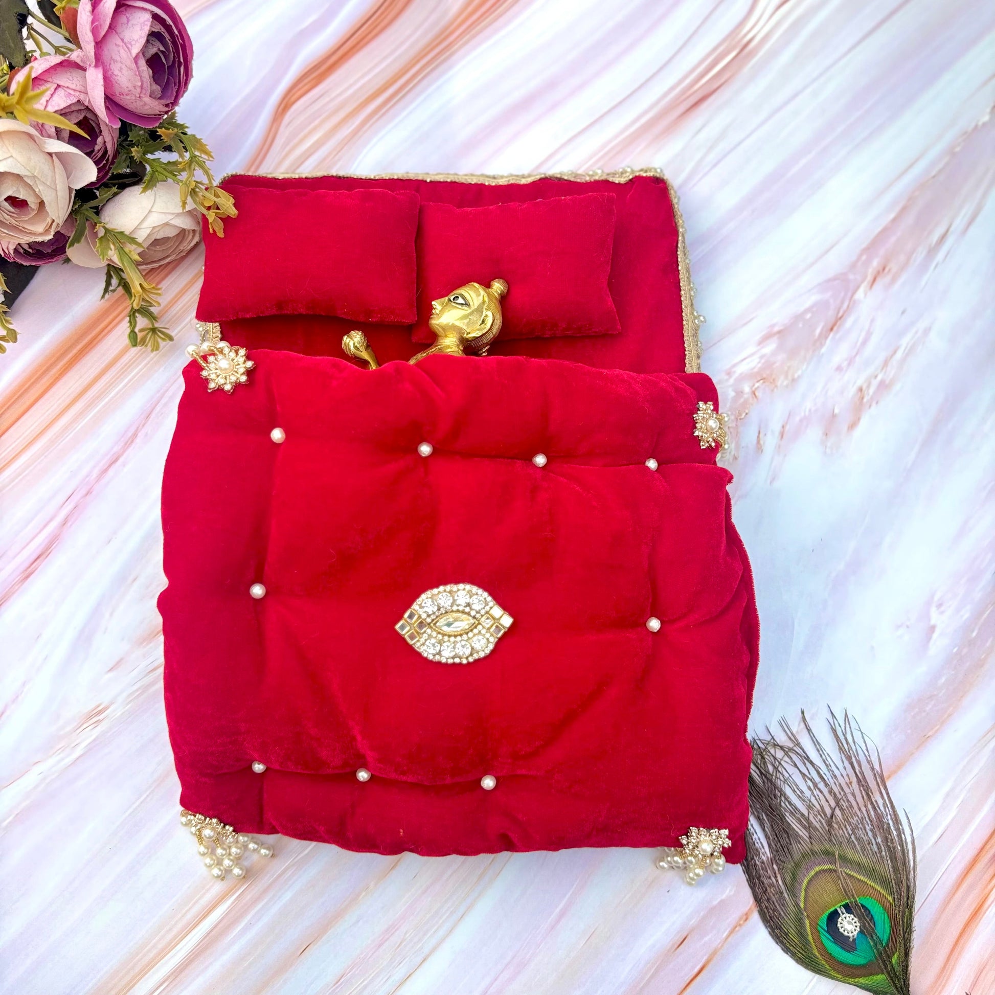 Rajshayan Velvet Laddu Gopal Bedding Set