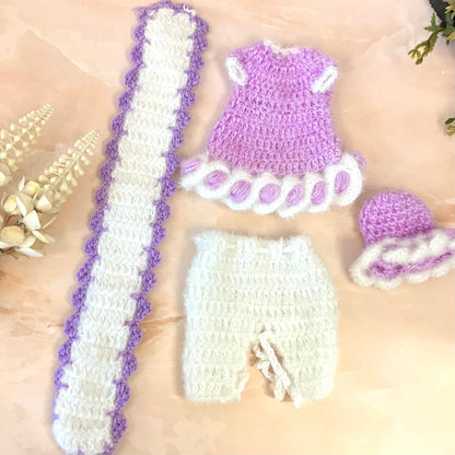 Lavender Snehlata Woollen Radha Krishna Dress