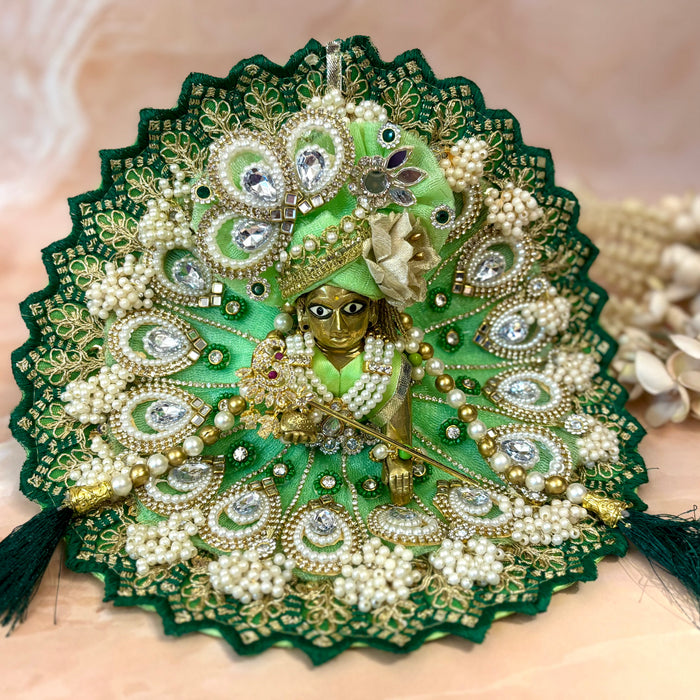 Teej Special Green Laddu Gopal Dress
