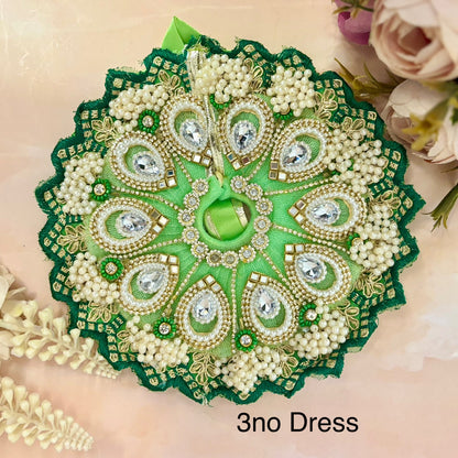 Teej Special Green Laddu Gopal Dress
