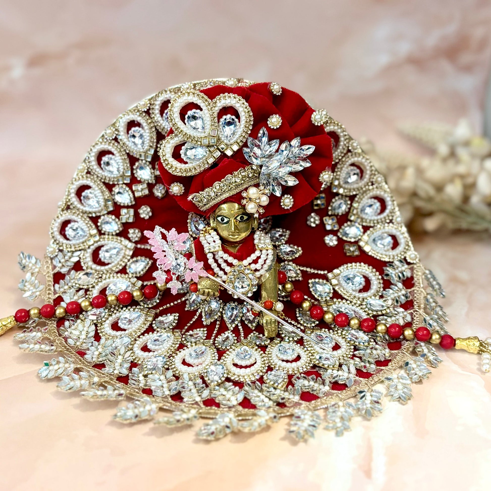 Ruby Velvet Laddu Gopal Dress