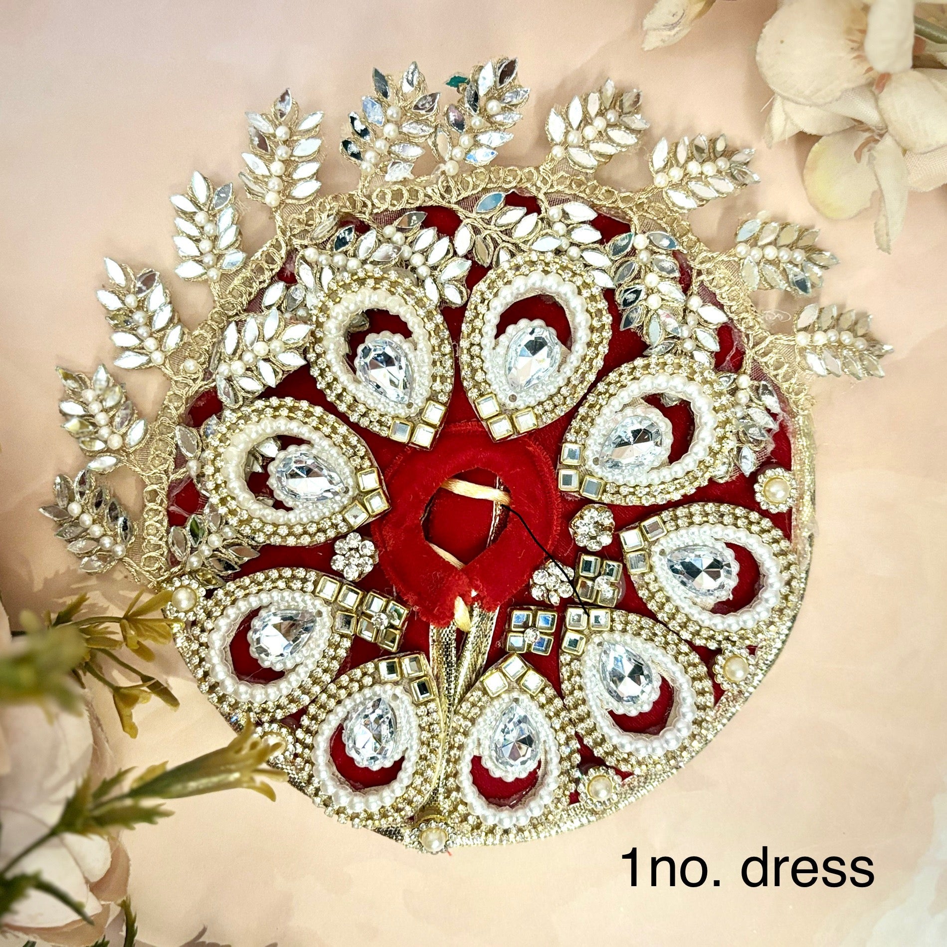 Ruby Velvet Laddu Gopal Dress