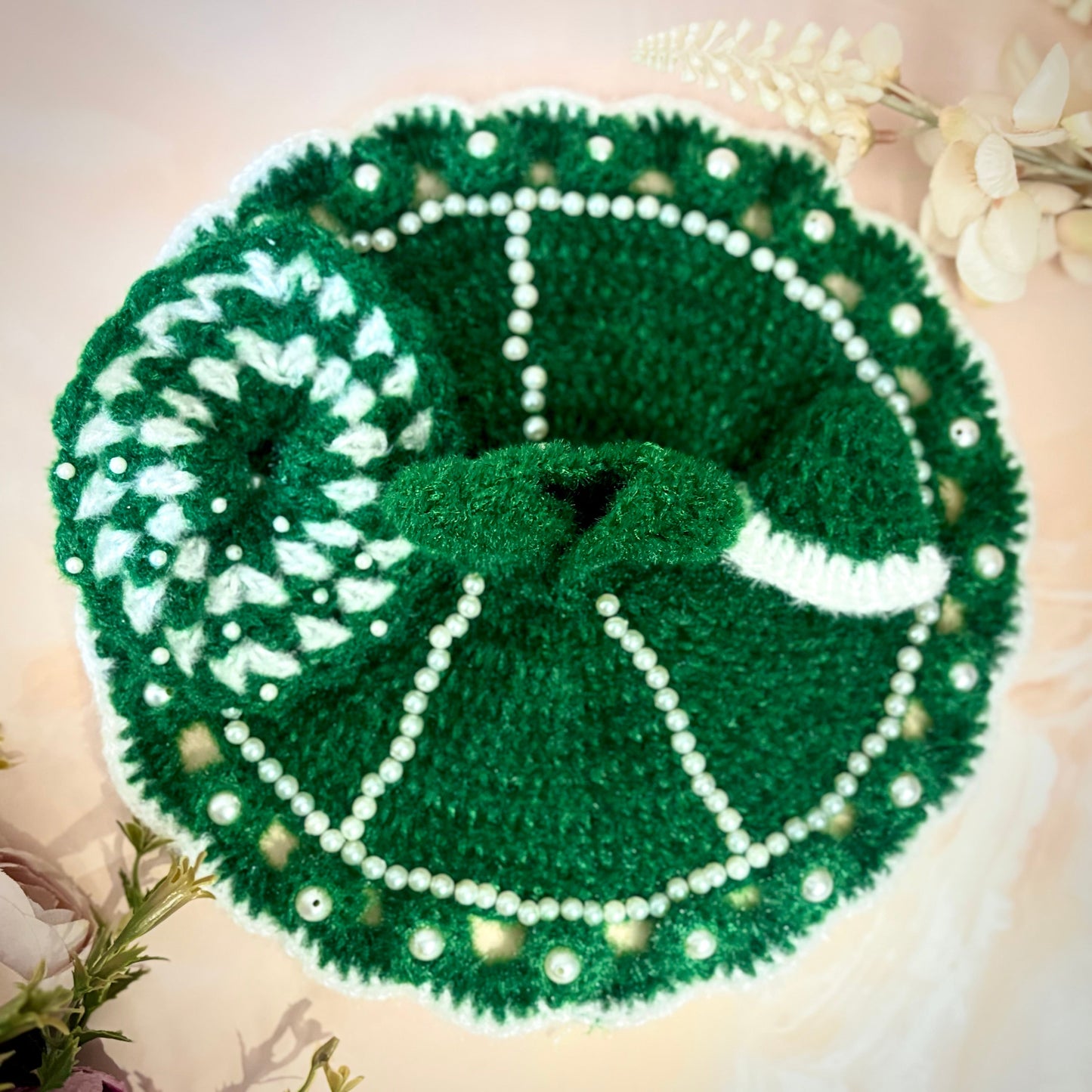 Green Pearl Woollen Laddu Gopal Dress