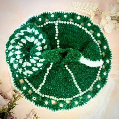 Green Pearl Woollen Laddu Gopal Dress