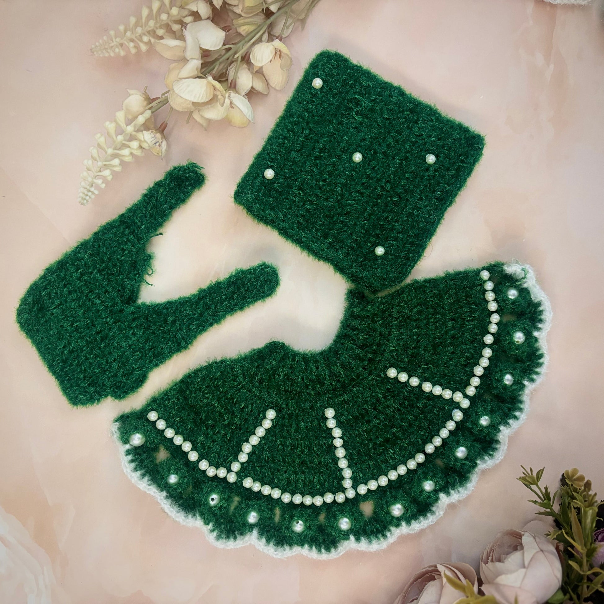 Harit Pearl Woollen Radha Krishna Dress