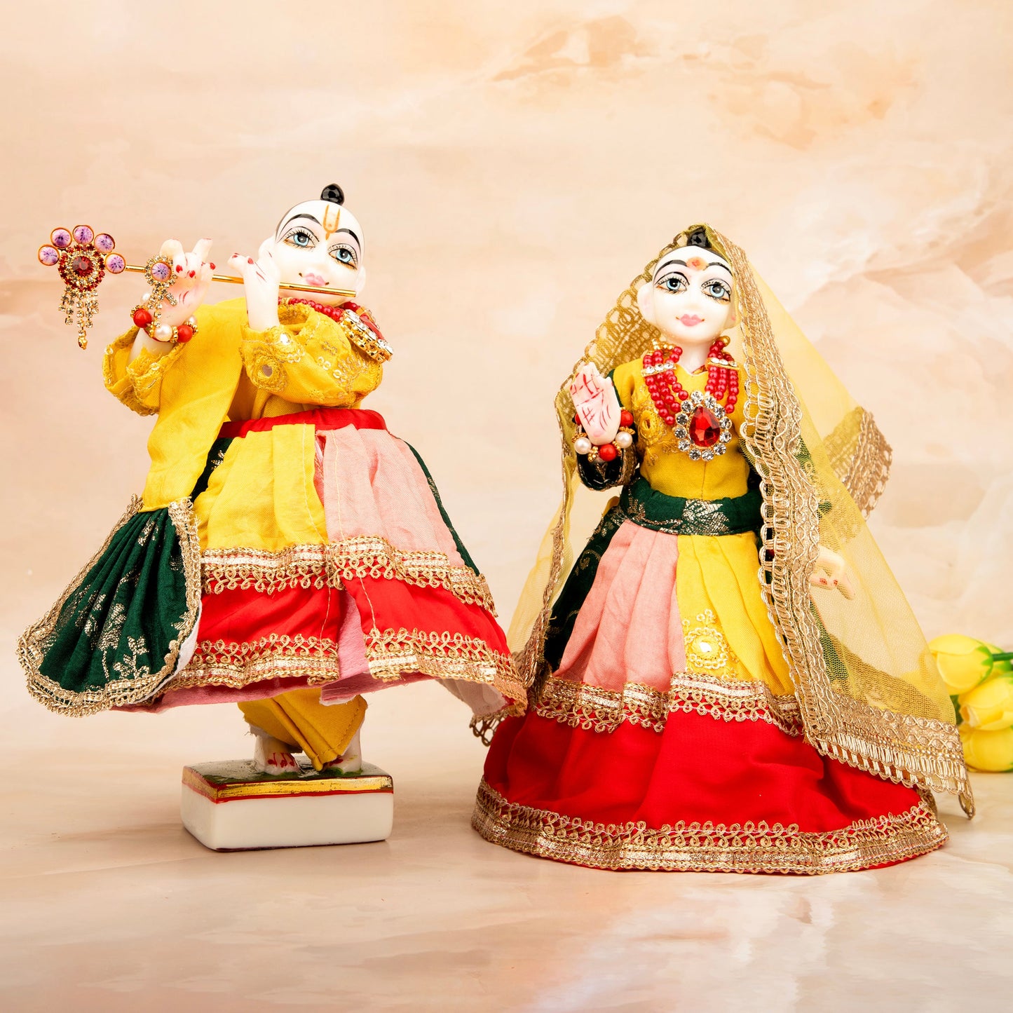 ISKCON Inspired Vrindavan Rang Radhe Krishna Dress
