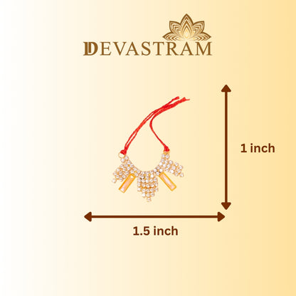 Jewelry measurement chart with Devastram logo and necklace 