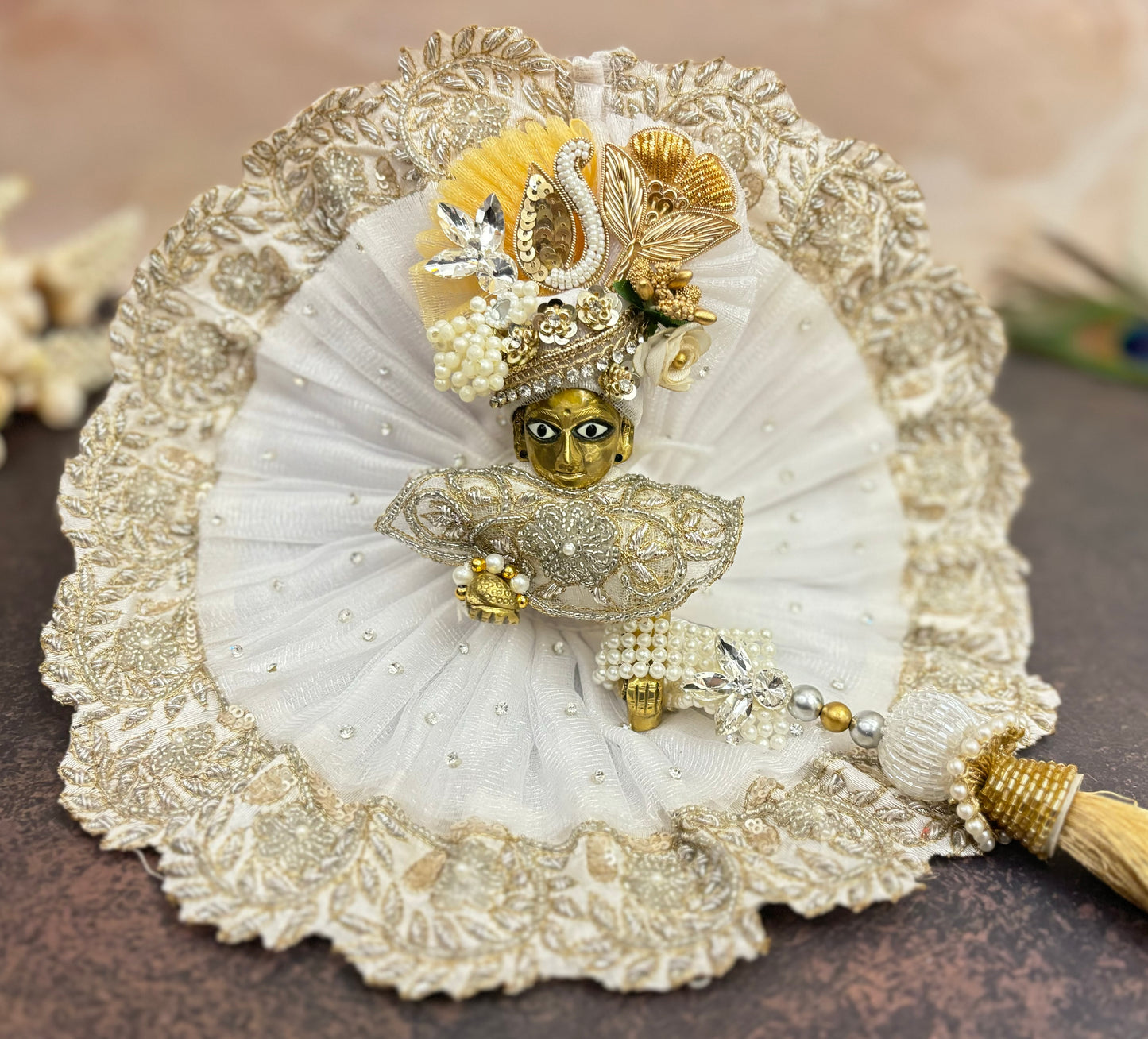 Luxe - Sharad Purnima Special Hand Embroidered Laddu Gopal Dress