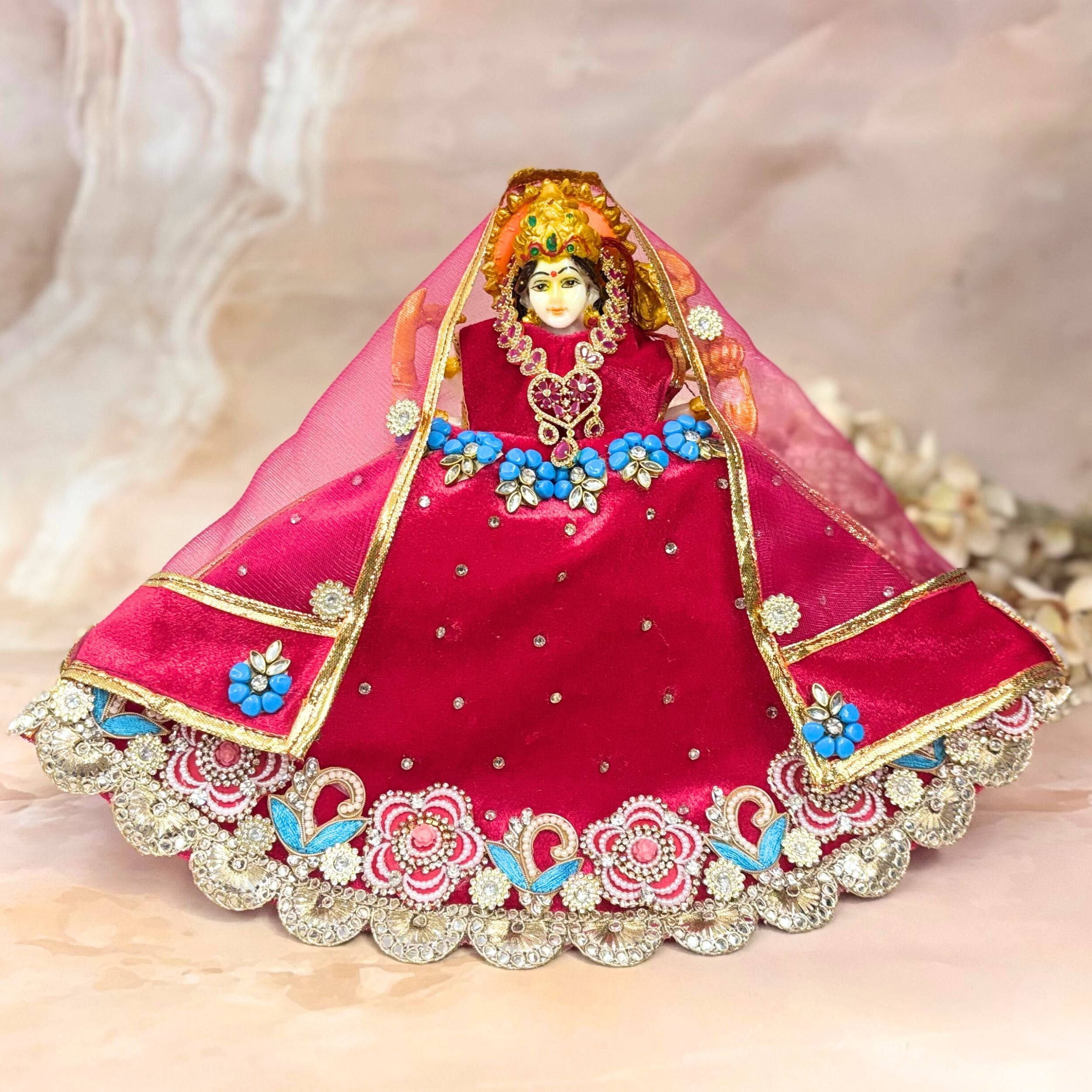 Aarunyaa Velvet Mata Rani Dress – Devastram