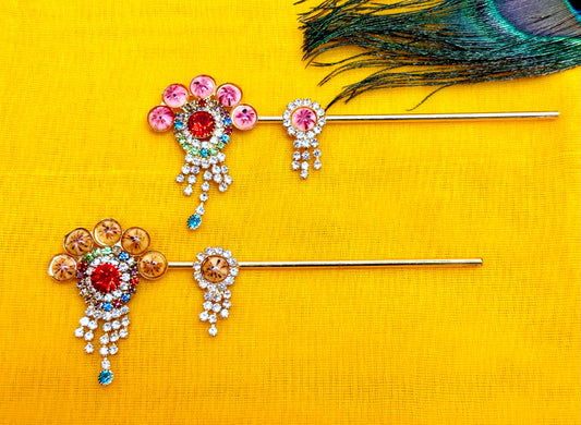 Multi- Color Umbrella Stone Bansuri for Laddu Gopal ji (2 no - 4no ) Pack of 1