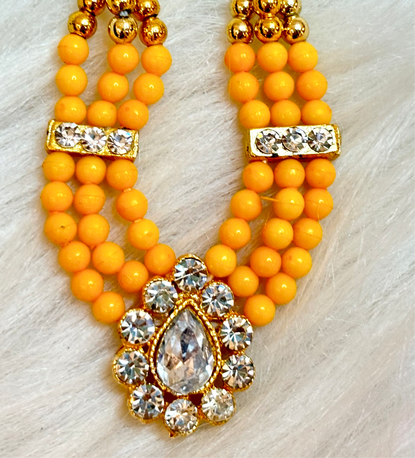 Mustard Stone Necklace / Haar for laddu gopal ji (Free Size)
