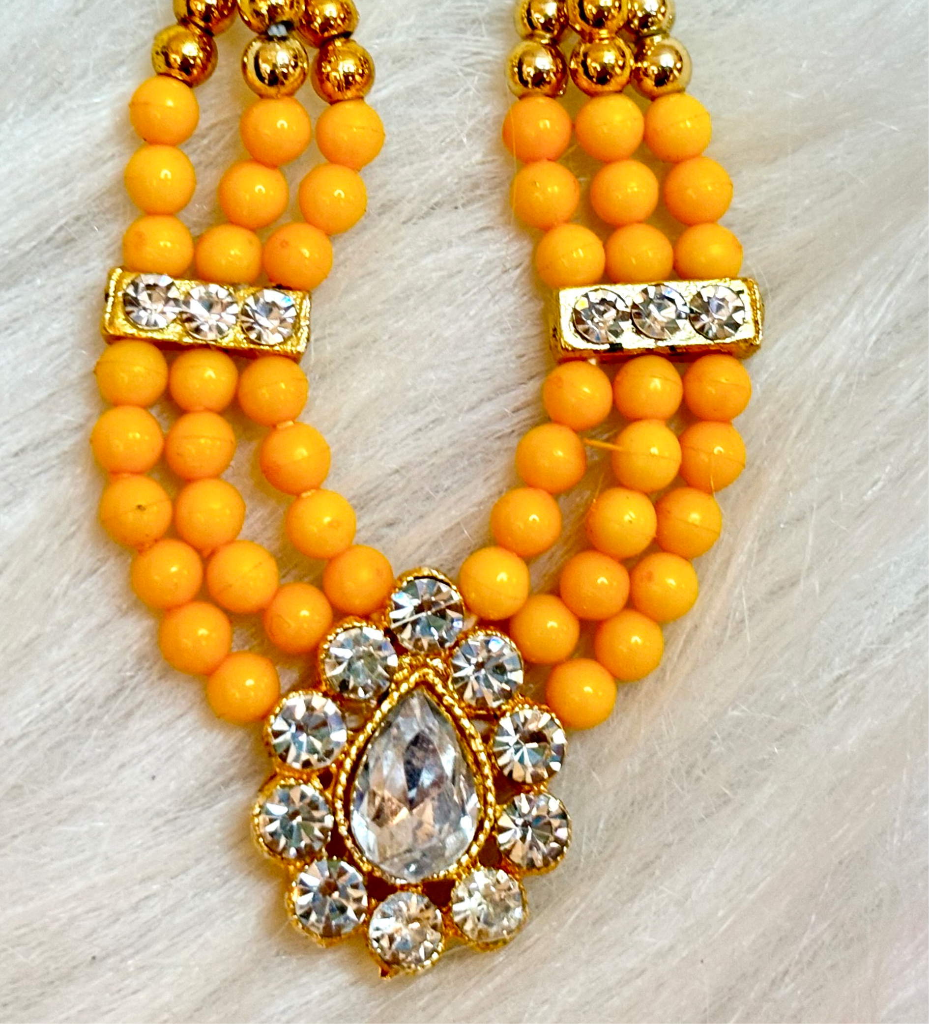 Mustard Stone Necklace / Haar for laddu gopal ji (Free Size)