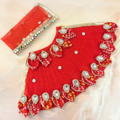 Red Bandhej Mata Rani Dress