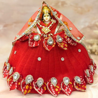 Red Bandhej Mata Rani Dress