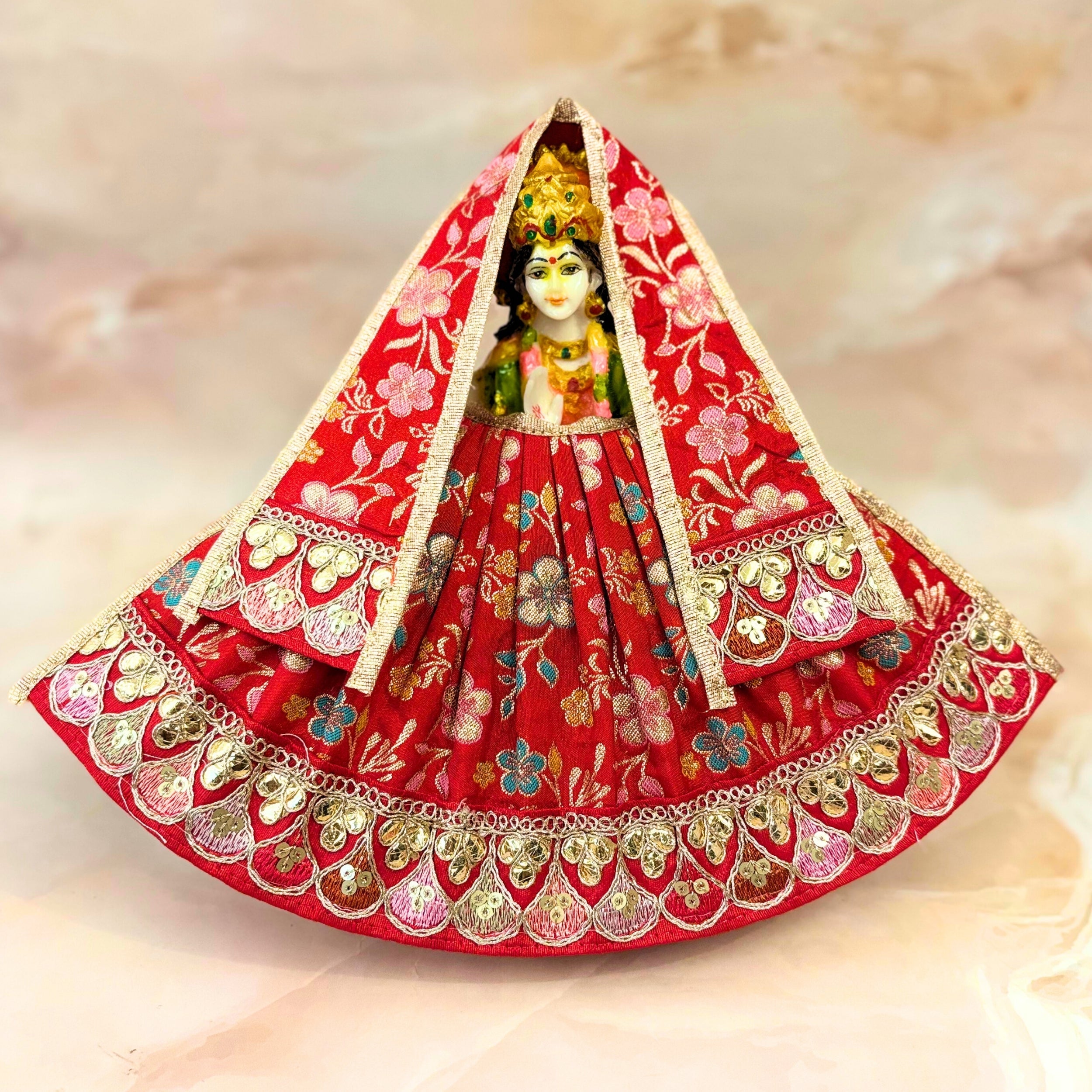 Kumudshree Mata Rani Dress Set | Red Lehenga & Patka for Mata Idol ...