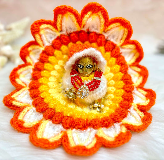 Sunflower Woollen Laddu Gopal Dress with Woollen Cap