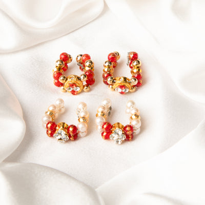 Vaidehi Pearl & Red Bead Kangan Set (Pack of 2)