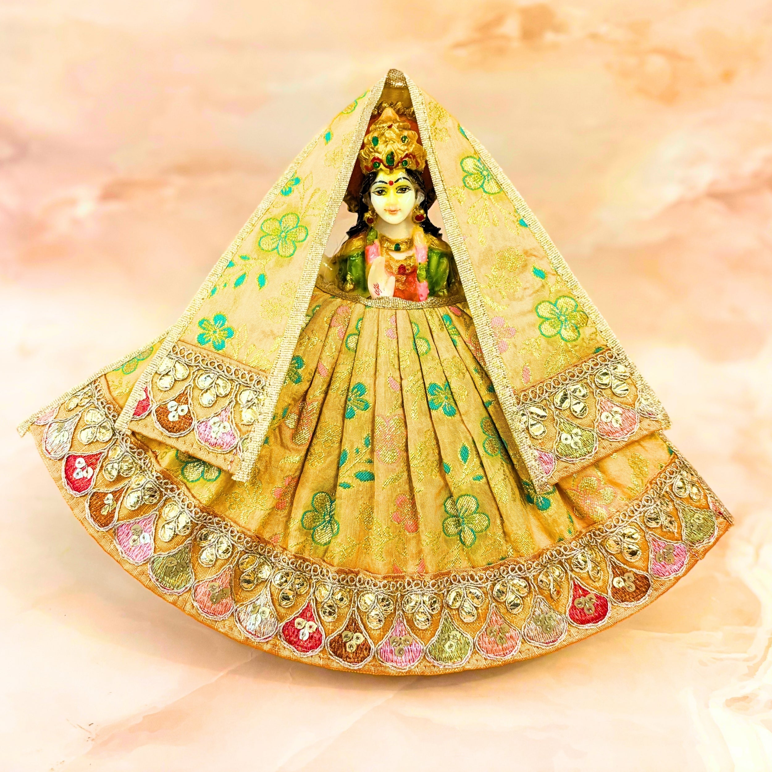 Tapasvini Mata Rani Dress Set | Mustard Yellow Lehenga & Patka for Mata ...